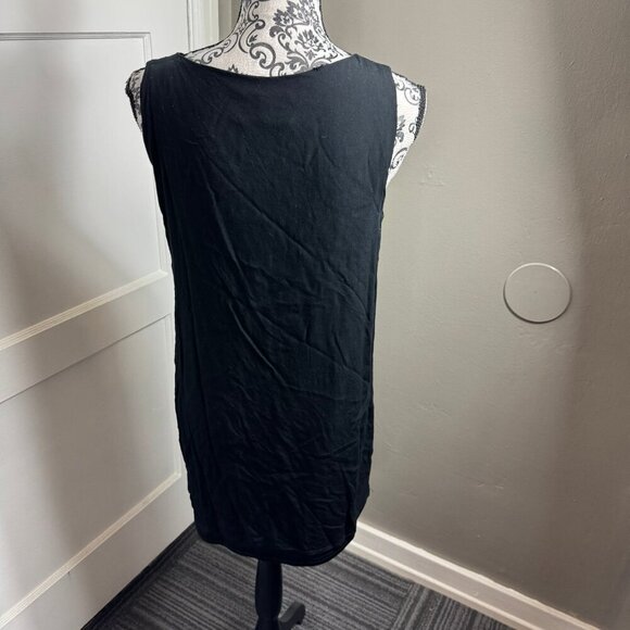 The Cove black v-neck embroidered sleeveless mini dress.  Boho casual - Picture 6 of 9